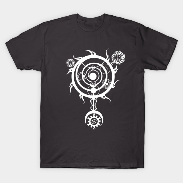 White Spell Magic Circle T-Shirt by Leonard